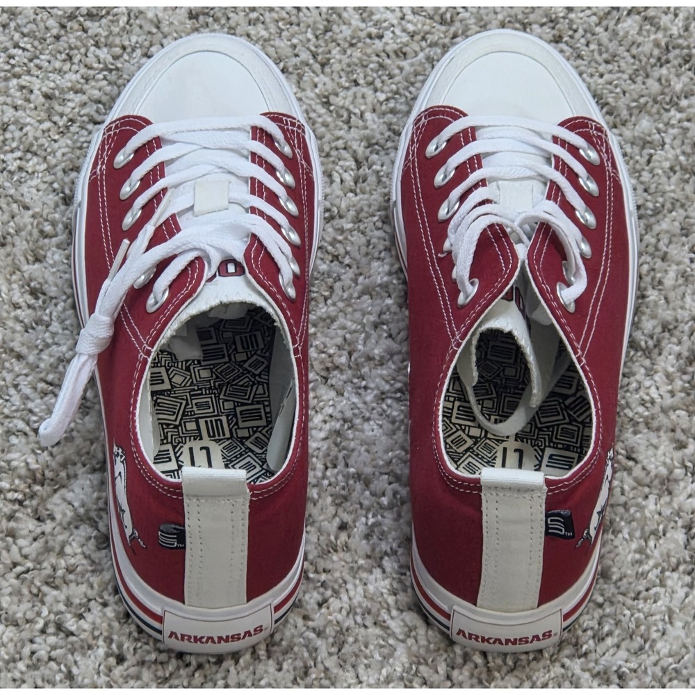 Skicks Arkansas Razorbacks Canvas Sneakers Mens Size 7 Womens 9 Hogs College - Picture 10 of 10